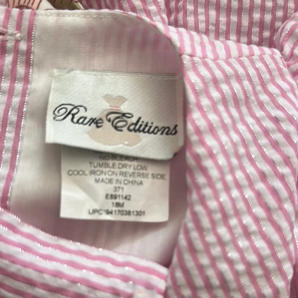Rare Editions Pink and White Ruffled Tiered Sundress